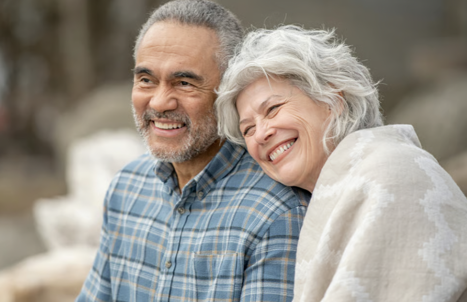 Happy couple smiling together